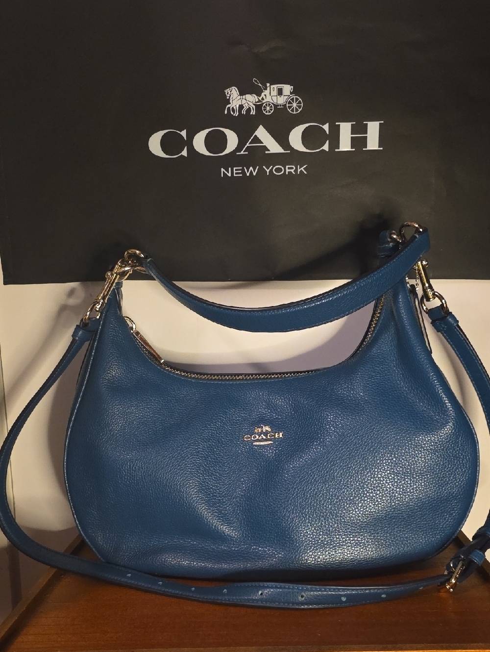 Coach Hadley  Teal Blue Hobo Shoulder / Crossbody